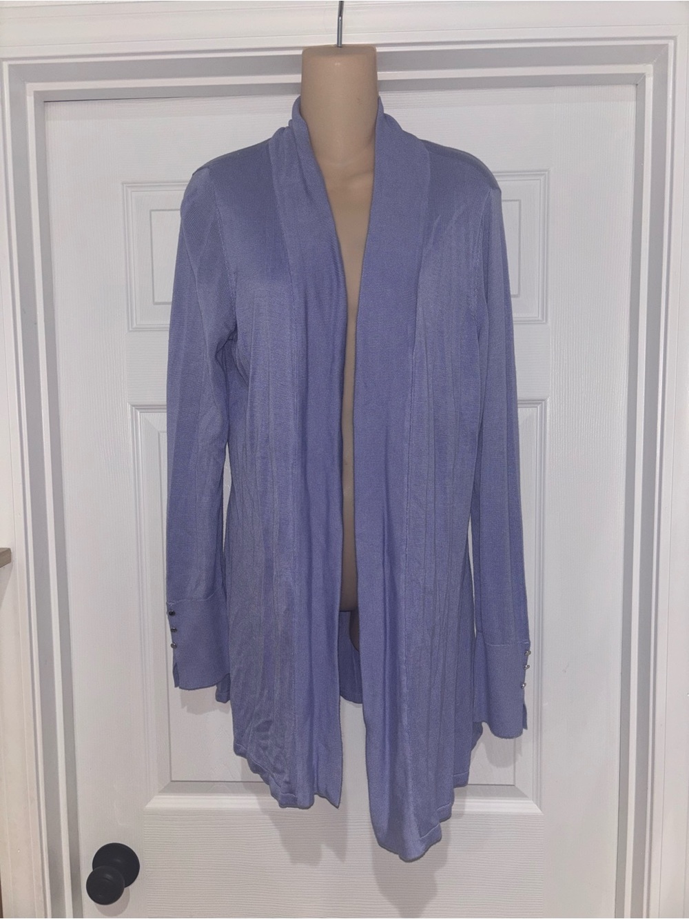 White House Black Market Lavender Open-Front Cardigan